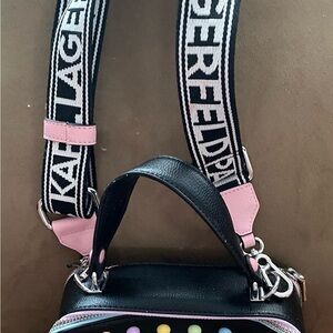 Karl Lagerfeld Black Bag with Pink Accents